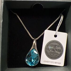 NIC & SYD teardrop aquamarine Swarovski necklace